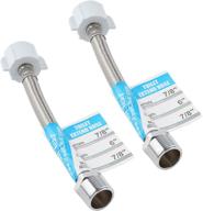 🚿 replacement steel hose extension - 2 pack, 6 inches, brushed nickel - compatible with toto washlets c110/e200/s300/s400 - 7/8 male to 7/8 female - suitable for ballcock pipe toilet tank connections - includes t-adapter for bidet/sprayer logo