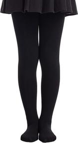 img 3 attached to Frola Girls' Winter Warm Footed Tights: Fleece Lined Thermal Leggings 300 Denier Age 4-13