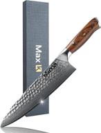 🔪 max k 8-inch chef’s knife - desert ironwood handle, full-tang razor sharp blade, 67 layers of forged steel - slicing, dicing, chopping meat, vegetables, fruit logo