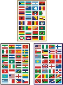 img 1 attached to 🌍 TamBee Countries Flags Stickers: Explore 224 Multi Territorial Maps & Nations Patterns for Travel, Decor & Sports - FIFA World Cup, Olympics & More! [7PACKS A4 Size]
