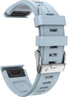 🔵 notocity silicone watch bands: sea blue sport band compatible with fenix 5s plus, fenix 5s, fenix 6s, d2 delta s - silver buckle logo