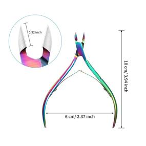 img 3 attached to 🌈 Набор инструментов для удаления кутикулы в радужных цветах: 3 упаковки кусачек с заостренным лезвием - нержавеющая сталь для маникюра ногтей