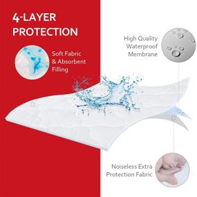 img 2 attached to 🛏️ Cotton Waterproof Pack n Play Mattress Pad Protector – Durable & Comfortable Cover for Graco Play Yards, Mini Cribs & Foldable Crib Mattress Sheets