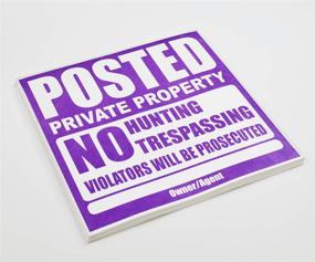 img 1 attached to 🚫 100 Durable Purple and White Tyvek Signs - No Trespassing, Heavy Duty, Weather Resistant - 11” x 11”