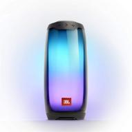 renewed jbl pulse 4 portable 🔊 bluetooth speaker, waterproof with light show - black logo