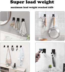 img 3 attached to 🪒 Black Stainless Steel Razor Holder Shaver Hook Hanger Stand - Heavy Duty Self Adhesive Hooks - Phone Holder for Shower - Tool for Hanging Washcloth Towel Loofah on Bathtub Wall (Pack of 4)