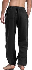 img 1 attached to AITFINEISM Men's Lightweight Drawstring Elastic Trousers for Clothing, Sleep, and Lounge