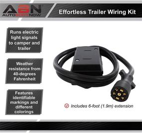 img 1 attached to 🔌 ABN 7-Pin Trailer Wiring Harness Plug Inline Trailer Cord - Roj Plug Trailer Cord with 7-Gang Junction Box and 6ft Cord for Improved SEO.