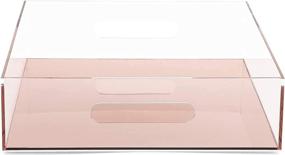 img 2 attached to 🌹 Stylish Rose Gold Acrylic Letter Tray: Organize Your Office Desk with Elegance (10.5 x 12 x 3 in)