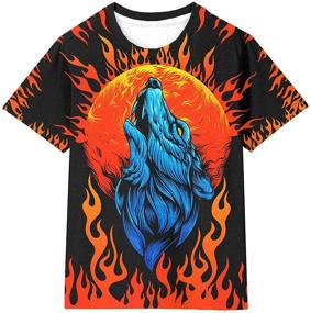 img 3 attached to 👕 Asylvain Boys Girls Kids Shirts - Dazzling 3D Printed Graphic Design Colorful Tee Shirt for Teens and Kids Ages 6-16