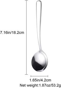 img 3 attached to 🥄 IronX Elegance Series: 6-Pack of Large and Heavy Duty Round Soup Spoons, 7 Inch Long, 18/10 Stainless Steel - 1.9 Ounces Weight