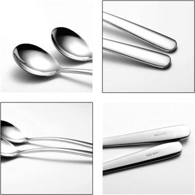 img 1 attached to 🥄 IronX Elegance Series: 6-Pack of Large and Heavy Duty Round Soup Spoons, 7 Inch Long, 18/10 Stainless Steel - 1.9 Ounces Weight