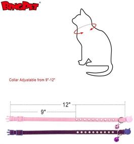 img 3 attached to 🐱 BINGPET Cat Collar with Bells Breakaway: Soft Velvet Adjustable Collars with Diamante Bling - Pink & Purple, 2 Pack