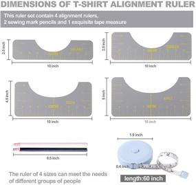 img 2 attached to NATAKU 7Pcs T-Shirt Guide Ruler for Perfect Center Design | Vinyl Alignment Tool for All Ages | Tee Shirt Tool (Gray)