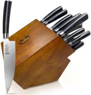 🔪 ritsu 17 piece kitchen knife set with acacia wooden block - full-tang german steel, 6 steak knives, chef, boning, bread, utility knives, sharpener, scissor logo