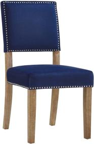 img 3 attached to 🪑 Modway Oblige Navy Dining Chair: Modern Farmhouse Style with Performance Velvet Upholstery & Nailhead Trim