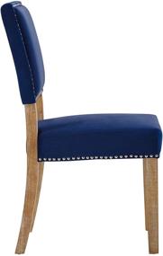 img 2 attached to 🪑 Modway Oblige Navy Dining Chair: Modern Farmhouse Style with Performance Velvet Upholstery & Nailhead Trim
