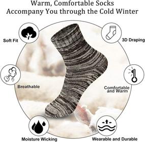 img 3 attached to 🧦 Cozy Knit Wool Winter Socks for Women - Warm Winter Socks for Women