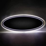 ✨ illuminated led grille & tailgate emblem light 17cm - chrome style 7"x 2.7" - ford replacement (white) logo