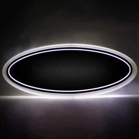 img 3 attached to ✨ Illuminated LED Grille & Tailgate Emblem Light 17cm - Chrome Style 7"x 2.7" - Ford Replacement (White)