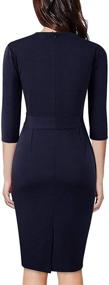 img 3 attached to TuoGo Bodycon Knee Length Cocktail 8002 Navy Women's Clothing and Dresses