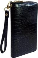 wristlet leather organizer metallic boa grey women's handbags & wallets for wristlets logo