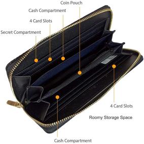 img 1 attached to Wristlet Leather Organizer Metallic Boa Grey Women's Handbags & Wallets for Wristlets
