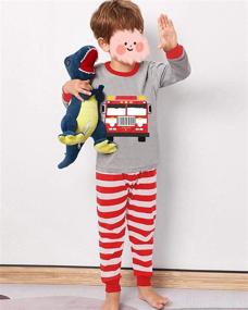 img 3 attached to 👕 MOLYHUA Cotton Sleeve Pajamas: Comfortable Sleepwear for Boys' Clothing