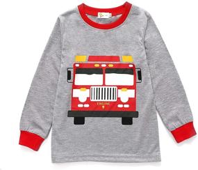 img 1 attached to 👕 MOLYHUA Cotton Sleeve Pajamas: Comfortable Sleepwear for Boys' Clothing