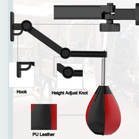 img 3 attached to 🥊 Скоростной мешок DOHOO - настенное крепление для бокса с регулировкой, идеально подходит для взрослых, идеально для тренировок и релаксации дома