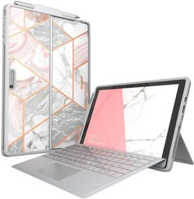 img 4 attached to 💎 Stylish Protection for Microsoft Surface Pro 7/6: i-Blason Cosmo Case with Pencil Holder & Type Cover Compatibility (Marble)