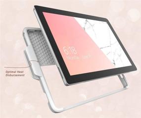 img 3 attached to 💎 Stylish Protection for Microsoft Surface Pro 7/6: i-Blason Cosmo Case with Pencil Holder & Type Cover Compatibility (Marble)