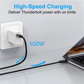 img 2 attached to ⚡🔌 Кабель Thunderbolt 3 высокой скорости: 3.3 фута/40 Гбит/с/5К@60 Гц - USB-C к USB-C 100 Вт 20 В 5 А - Совместим с LG UltraFine5K Alienware17 Dell Thinkpad - Поддержка 5К UHD дисплея - Идеально подходит для MacBook Pro 2016-2018 годов.