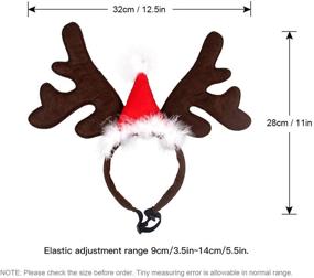 img 3 attached to 🦌 Pedomus Собачий Олень-олень Ободок с Рожками - Шапка Санты, Рождественский Костюм для Животных с Оленьими Ушками
