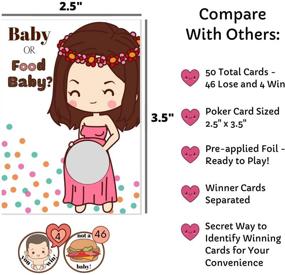 img 2 attached to 👶 50 Baby Shower Game Scratch Off Tickets, Diaper Raffle Card Game, 4 Winning Cards, Door Prizes, Ice Breakers, Fun Party Games, Gender Reveal Party Decorations Set, Baby or Food Baby, HappiBox (Pink)