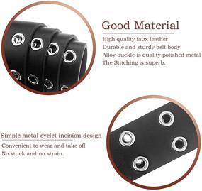 img 2 attached to 👗 Stylish Udekit Women's PU Leather Double Grommet Belt - Trendy and Comfortable Waist Belt for Women