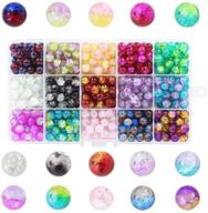 🌈 colorful 8mm round glass beads - multicolor crystal beads for jewelry making (15 colors total 450pcs) logo