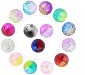 img 2 attached to 🌈 Colorful 8mm Round Glass Beads - Multicolor Crystal Beads for Jewelry Making (15 Colors Total 450pcs)