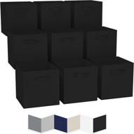 📦 set of 9 foldable 13x13 large storage cubes with dual handles - fabric cube bins for home, office, shelf, and closet organization - black logo