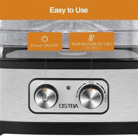 img 3 attached to OSTBA Food Dehydrator: Premium Electric Dryer for Food, Jerky, Fruits, Herbs, 🥦 Veggies - Temperature Control, 5 BPA-Free Trays, Dishwasher Safe - Includes Recipe Book!