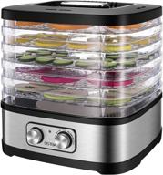 ostba food dehydrator: premium electric dryer for food, jerky, fruits, herbs, 🥦 veggies - temperature control, 5 bpa-free trays, dishwasher safe - includes recipe book! логотип