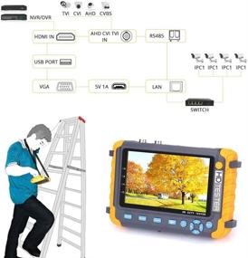 img 1 attached to 📷 Electop [Upgrade Version] 5 Inch CCTV Camera Tester: 4-in-1 AHD TVI CVI Coaxial HD Video Monitor with Analog Video Test, UTP Cable Test, VGA/HDMI Input and DC12V Output