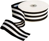 25 yard black and white taffy striped fabric grosgrain ribbon - perfect for gift wraps, crafts, and halloween decor! logo