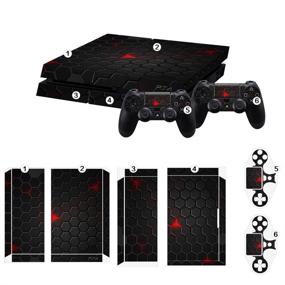 img 1 attached to 🎮 Protect and Personalize Your Sony PS4 with NDAD Skin Decal Stickers in Cool Black and Red