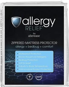 img 4 attached to Ultimate Allergy Protection: Queen Size Zippered Mattress Protector for Instant Relief