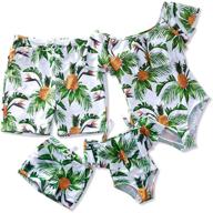 swimsuit pineapple printed matching swimwear logo