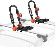 universal foldable adjustable kayak rack, j-style roof rack + 2 tie down straps, ideal rooftop cargo carrier for kayak, canoe, paddle boat, surf ski | compatible with car, suv, truck crossbar logo