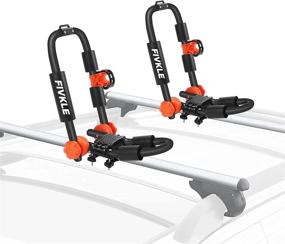 img 4 attached to Universal Foldable Adjustable Kayak Rack, J-Style Roof Rack + 2 Tie Down Straps, Ideal Rooftop Cargo Carrier for Kayak, Canoe, Paddle Boat, Surf Ski | Compatible with Car, SUV, Truck Crossbar