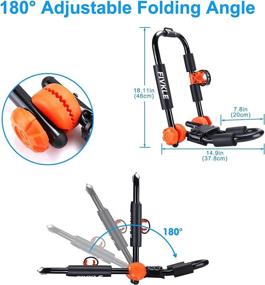img 2 attached to Universal Foldable Adjustable Kayak Rack, J-Style Roof Rack + 2 Tie Down Straps, Ideal Rooftop Cargo Carrier for Kayak, Canoe, Paddle Boat, Surf Ski | Compatible with Car, SUV, Truck Crossbar
