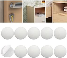 img 2 attached to 10-Pack of Self-Adhesive Silicone Wall Protectors - 1.57 inch / 40mm Diameter Door Handle Bumper Guard Stopper in White